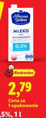 Lidl Mleko UHT odtłuszczone Mleczna Dolina 0,5% oferta