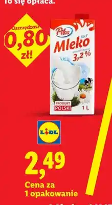Lidl Mleko UHT 3,2% Pilos oferta