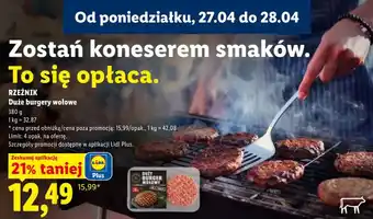 Lidl Duże burgery wołowe Rzeźnik oferta