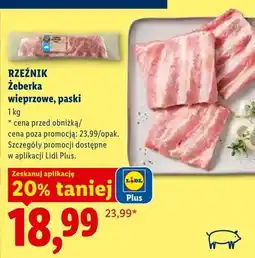 Lidl Żeberka wieprzowe paski Rzeźnik oferta