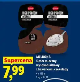 Lidl Deser mleczny wysokobiałkowy z kawałkami czekolady Milbona High Protein Dessert Stracciatella oferta