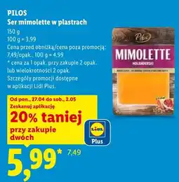 Lidl Ser mimolette w plastrach Pilos oferta