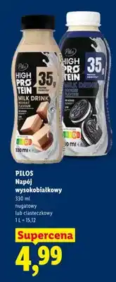 Lidl Napój wysokobiałkowy Pilos High Protein Milk Drink ciasteczkowy oferta