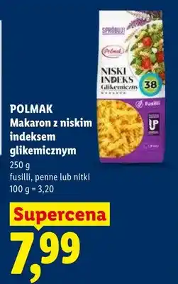 Lidl Makaron z niskim indeksem glikemicznym Polmak nitki oferta