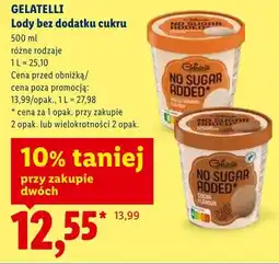 Lidl Lody bez dodatku cukru cocoa Gelatelli oferta