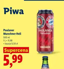 Lidl Piwo Paulaner Munchner Hell oferta