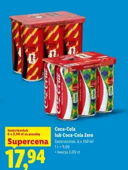 Lidl Napój gazowany Coca-Cola Zero sześciosztuk oferta