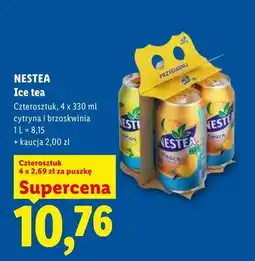 Lidl Ice tea cytryna i brzoskwinia Nestea czterosztuk oferta