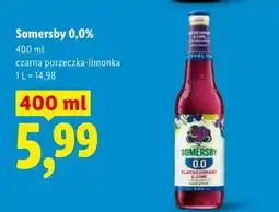 Lidl Piwo bezalkoholowe Somersby 0,0% czarna porzeczka-limonka oferta