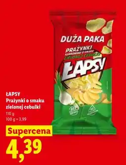 Lidl Prażynki o smaku zielonej cebulki Łapsy duża paka oferta