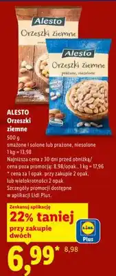 Lidl Orzeszki ziemne prażone niesolone Alesto oferta