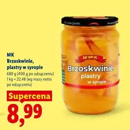 Lidl Brzoskwinie plastry w syropie MK oferta