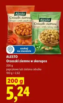 Lidl Orzeszki ziemne w skorupce o smaku zielonej cebulki Alesto oferta