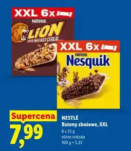 Lidl Batoniki zbożowe Nestlé Nesquik XXL oferta