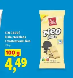 Lidl Biała czekolada z ciasteczkami Neo Fin Carré oferta
