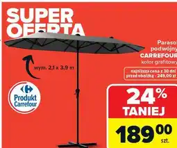 Carrefour Parasol podwójny CARREFOUR kolor grafitowy oferta