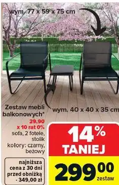 Carrefour Zestaw mebli balkonowych oferta