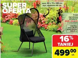 Carrefour Fotel ogrodowy składany z baldachimem oferta