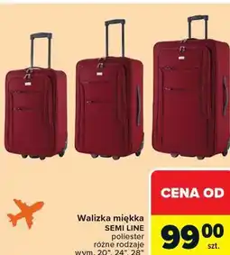 Carrefour Walizka miękka SEMI LINE poliester różne rodzaje wym. 20, 24, 28 oferta