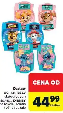 Carrefour Zestaw ochraniaczy dziecięcych licencja DISNEY na łokcie, kolana różne rodzaje oferta