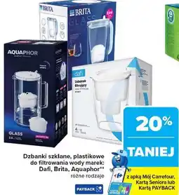 Carrefour Dzbanki szklane, plastikowe do filtrowania wody oferta