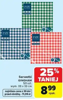 Carrefour Serwetki GINGHAM oferta