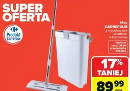 Carrefour Mop CARREFOUR z wyciskaczem i wiaderkiem, 2-komorowy oferta