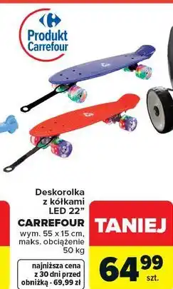 Carrefour Deskorolka z kółkami LED 22 CARREFOUR wym. 55 x 15 cm, maks. obciążenie oferta