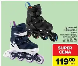Carrefour Łyżworolki regulowane ARYA aluminiowa płoza, łożyska ABEC7 rozm. 28 - 32, 33 - 37, 38 - 42 oferta