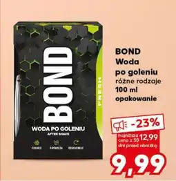 Kaufland BOND Woda po goleniu różne rodzaje 100 ml opakowanie oferta