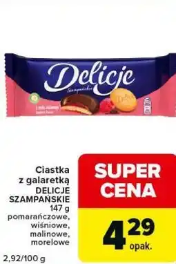 Carrefour Express Ciastka z galaretką DELICJE SZAMPAŃSKIE 147 g pomarańczowe, wiśniowe, malinowe, morelowe oferta