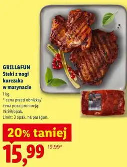 Lidl GRILL&FUN Steki z nogi kurczaka w marynacie oferta