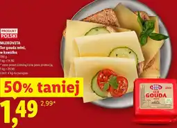 Lidl Ser gouda mini, w kawałku MLEKOVITA oferta