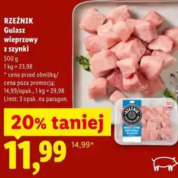 Lidl Gulasz wieprzowy z szynki oferta