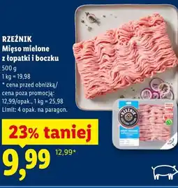 Lidl RZEŹNIK Mięso mielone z łopatki i boczku oferta