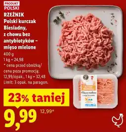 Lidl RZEŹNIK Polski kurczak Biesiadny, z chowu bez antybiotyków - mięso mielone oferta