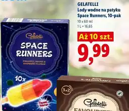 Lidl GELATELLI Lody wodne na patyku Space Runners, 10-pak oferta