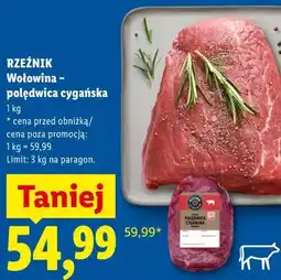 Lidl RZEŹNIK Wołowina - polędwica cygańska oferta
