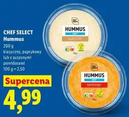 Lidl CHEF SELECT Hummus 200 g klasyczny, paprykowy lub z suszonymi pomidorami oferta