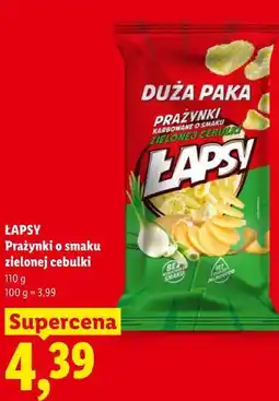 Lidl Prażynki o smaku zielonej cebulki ŁAPSY oferta