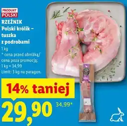 Lidl RZEŹNIK Polski królik - tuszka z podrobami oferta