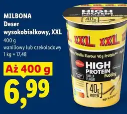 Lidl MILBONA Deser wysokobiałkowy, XXL 400 g waniliowy lub czekoladowy oferta