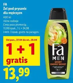 Lidl FA Żel pod prysznic dla mężczyzn oferta