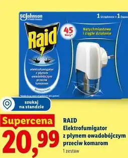 Lidl RAID Elektrofumigator z płynem owadobójczym przeciw komarom oferta