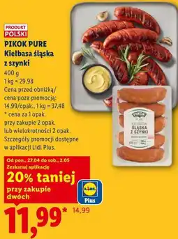 Lidl Kiełbasa śląska z szynki oferta