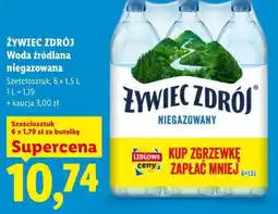 Lidl Żywiec Zdrój Woda źródlana niegazowana oferta