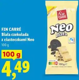 Lidl FIN CARRÉ Biała czekolada z ciasteczkami Neo oferta