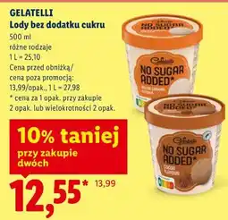Lidl Lody bez dodatku cukru GELATELLI oferta