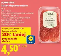 Lidl Salami wieprzowo-wołowe PIKOK PURE oferta