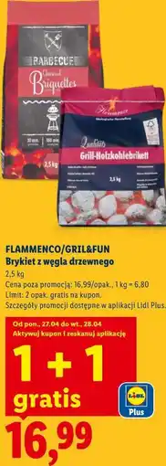 Lidl FLAMMENCO/GRIL&FUN Brykiet z węgla drzewnego oferta